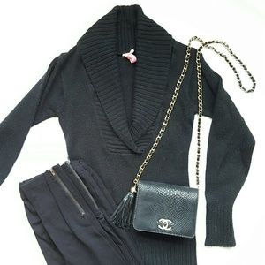 Derek Heart shawl collar sweater