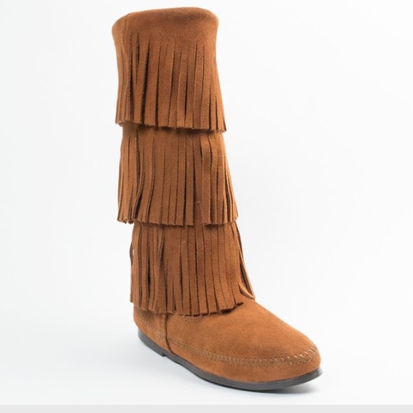 Minnetonka 3 layer fringe boots