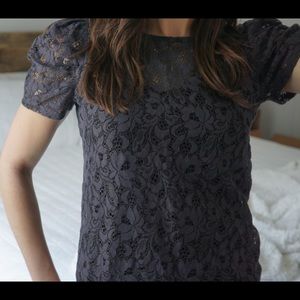 The Limited Gray Lace Blouse