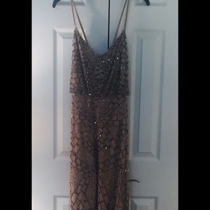 Adrianna Papell Blouson Beaded Gown