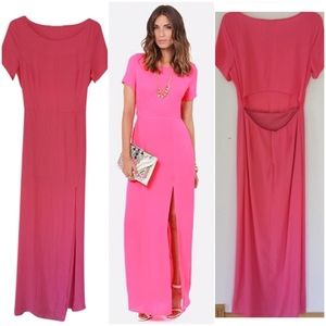 LUSH Pink Open Back Maxi Dress