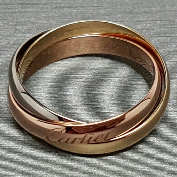 Cartier Trinity Ring 18k Tri Gold Rolling Bands - Picture 3 of 4