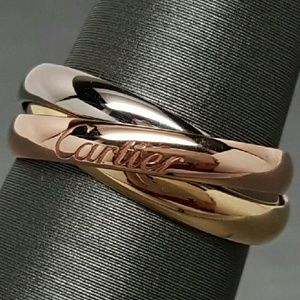 Cartier Trinity Ring 18k Tri Gold Rolling Bands