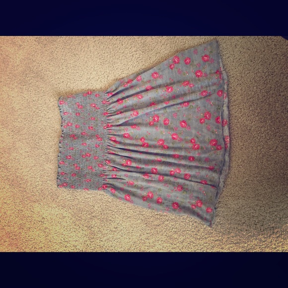 Strapless floral top
