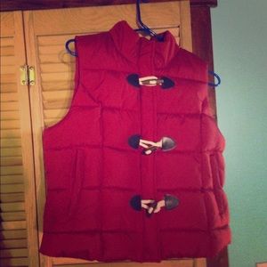 Red puffer vest