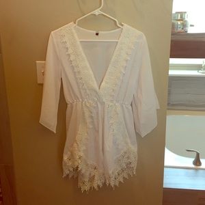 White Beach Romper