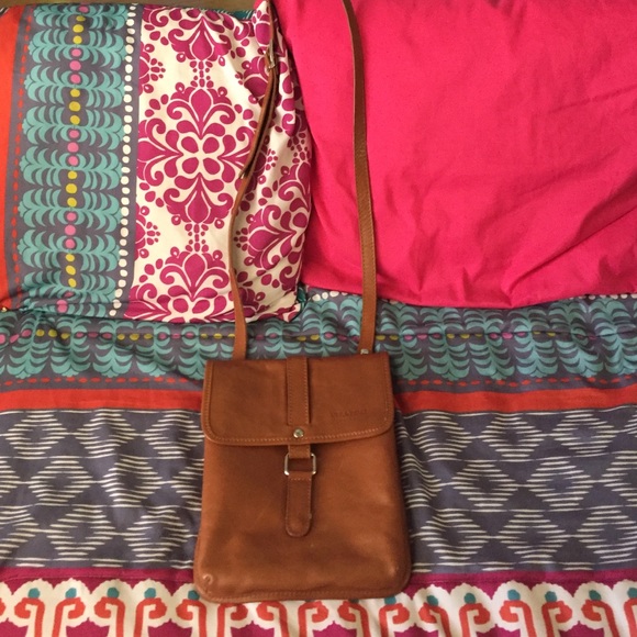 Brown suede satchel