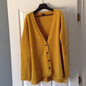 Theory mustard cashmere cardigan.