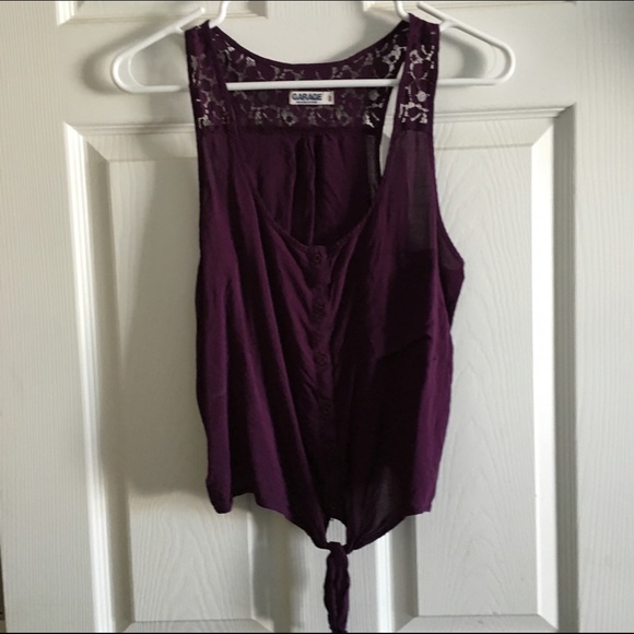 Cropped tie front tank