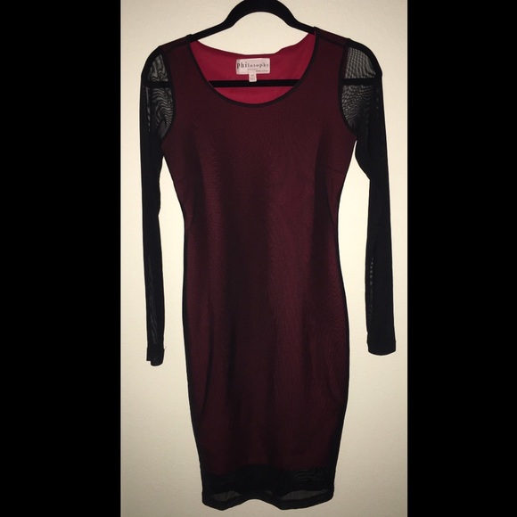 Philosophy back and red dress