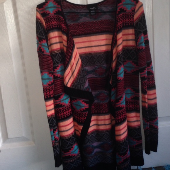 Colorful Aztec print cardigan