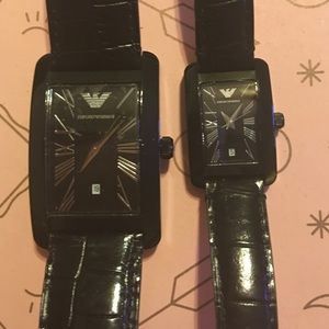 Beautiful his/hers everyday black Armani watches