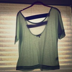 Mint top with black elastic back