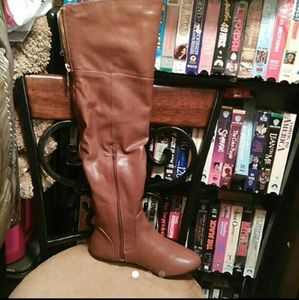 Brown over the knee boots