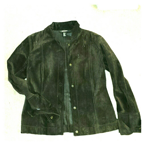 DKNY chocolate brown suede jacket