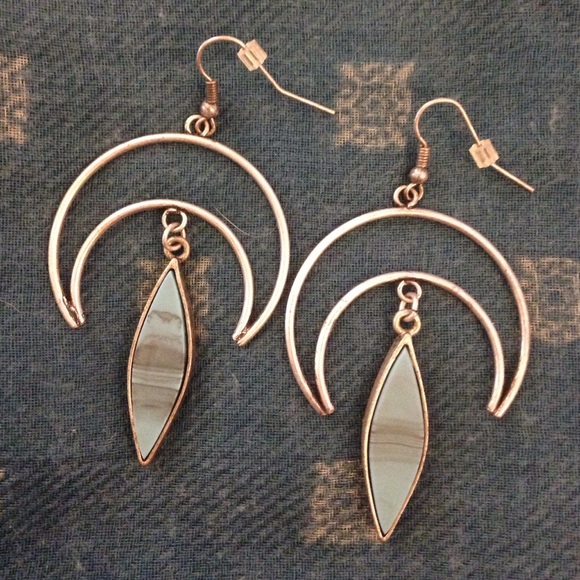 Eclectic half moon earrings