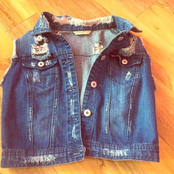 Ripped up Jean vest