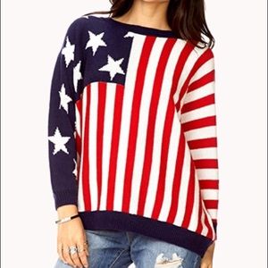 Oversized American Flag Sweater