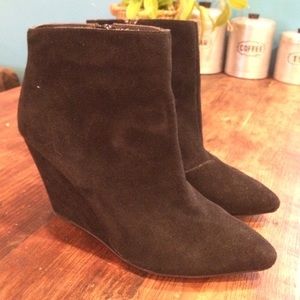 Black Suede Wedge Boots