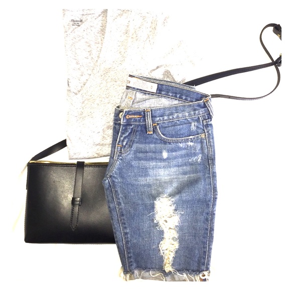 Hollister Pants - Hollister destroyed long denim boy shorts