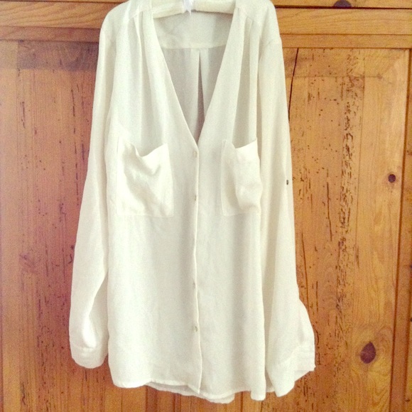 V-neck Button down