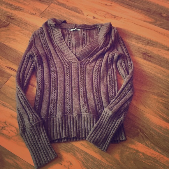 Hooded brown sweater