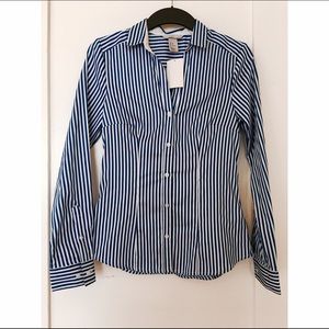 Fitted striped stretch shirt