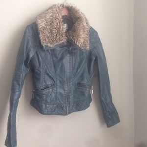 Faux leather moto style jacket