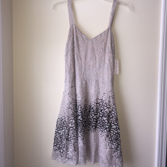 Free People oatmeal lace dress sleeveless black L