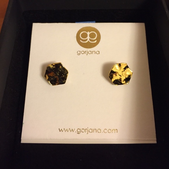 Gorjana Chloe hexagon stud earrings