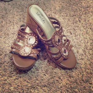Sbicca Wedge Brown Sandals