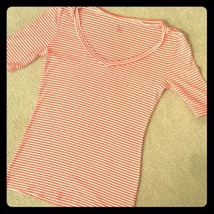 GAP XS orange & white striped SUPERSOFT T-shirt