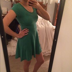 Terry cloth green skater dress