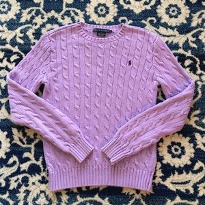 Lavender Ralph Lauren Cable-Knit Sweater