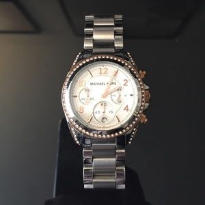 Micheal Kors silver/ rose gold watch