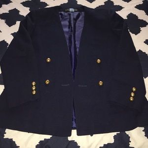 Vintage Navy Sailor Button Blazer