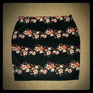 Forever 21+ Flower Stretch Pencil Skirt 3x