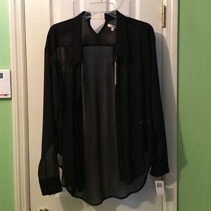 Black sheer blouse