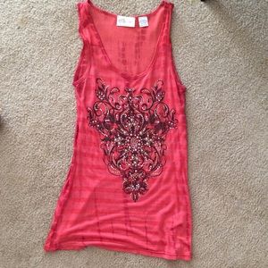 Miss Me red tank. Size Medium