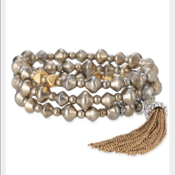 Stella & Dot milania tassel bracelet set