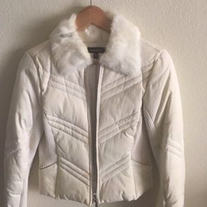 Bebe white puffer