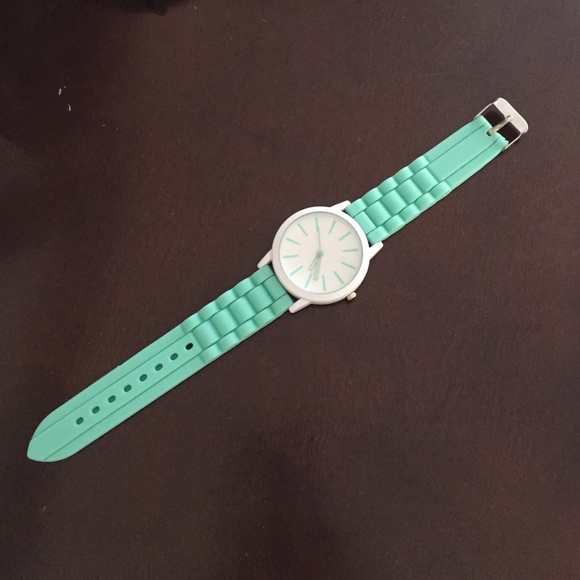 Modern Mint and white silicone watch