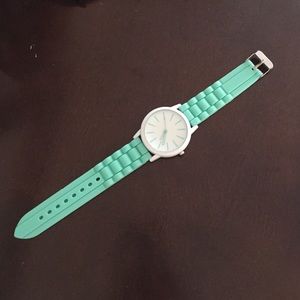 Modern Mint and white silicone watch