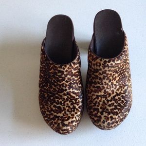 Dansko calf hair clogs