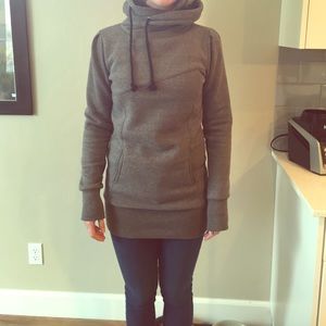 Long, gray hoodie