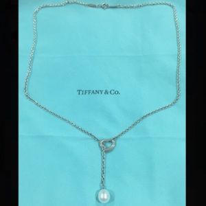Tiffany &Co Elsa Peretti Open Heart Pearl Necklace