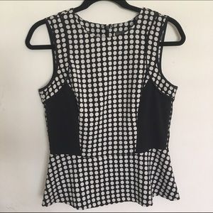Vince Camuto polka dot peplum top