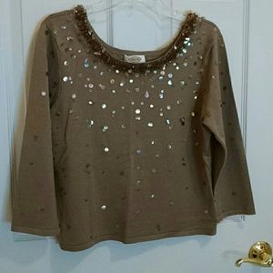 Talbots Sequin Pailett Sweater Top