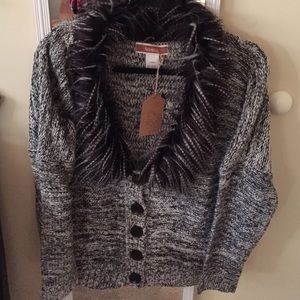 Faux fur sweater