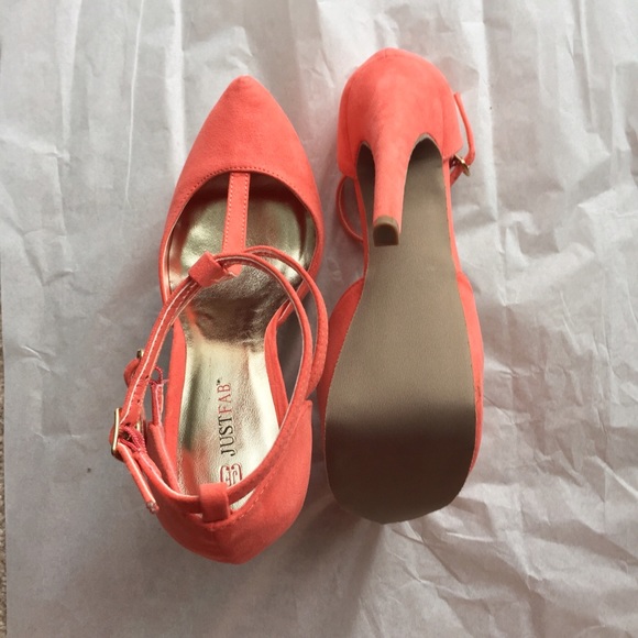 SOLD🌟HP🌟Just fab coral platform heel NWOT - Picture 2 of 3
